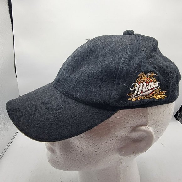 Miller Genuine Draft Beer Adults Hat Black Stretch Fit Baseball Cap - Picture 3 of 11